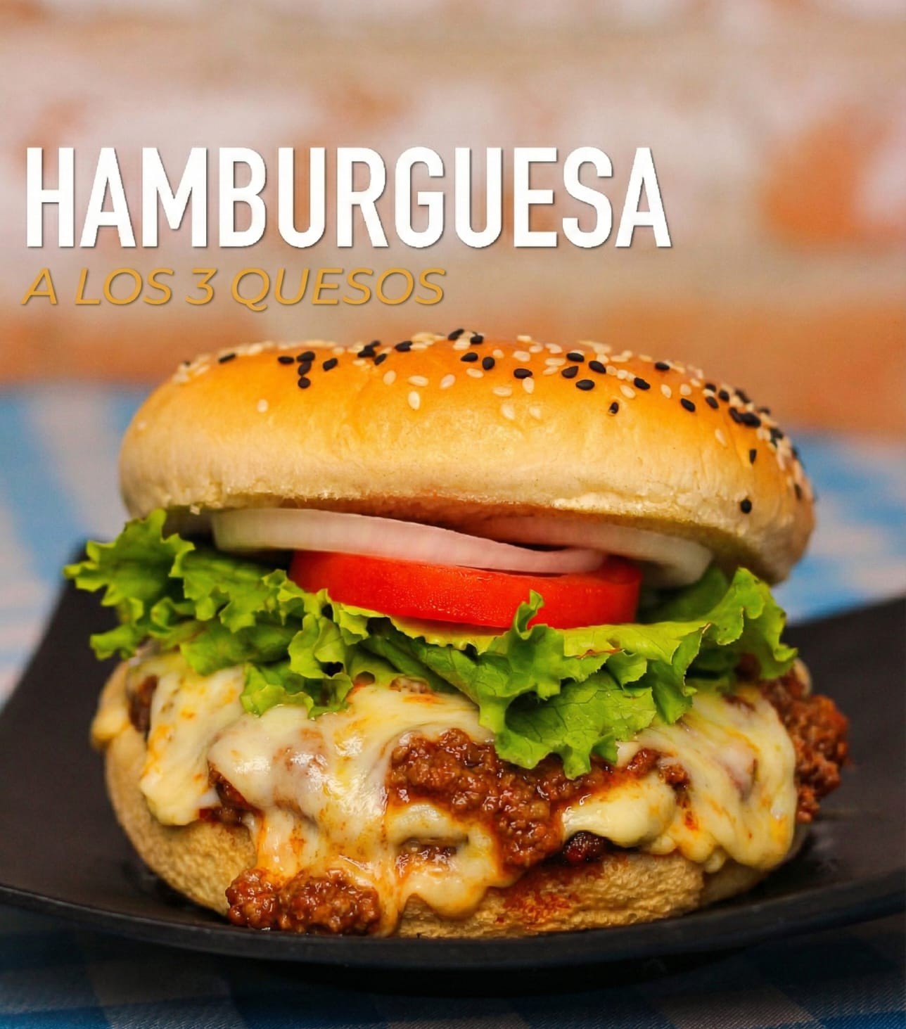 Hamburguesa 3 Quesos